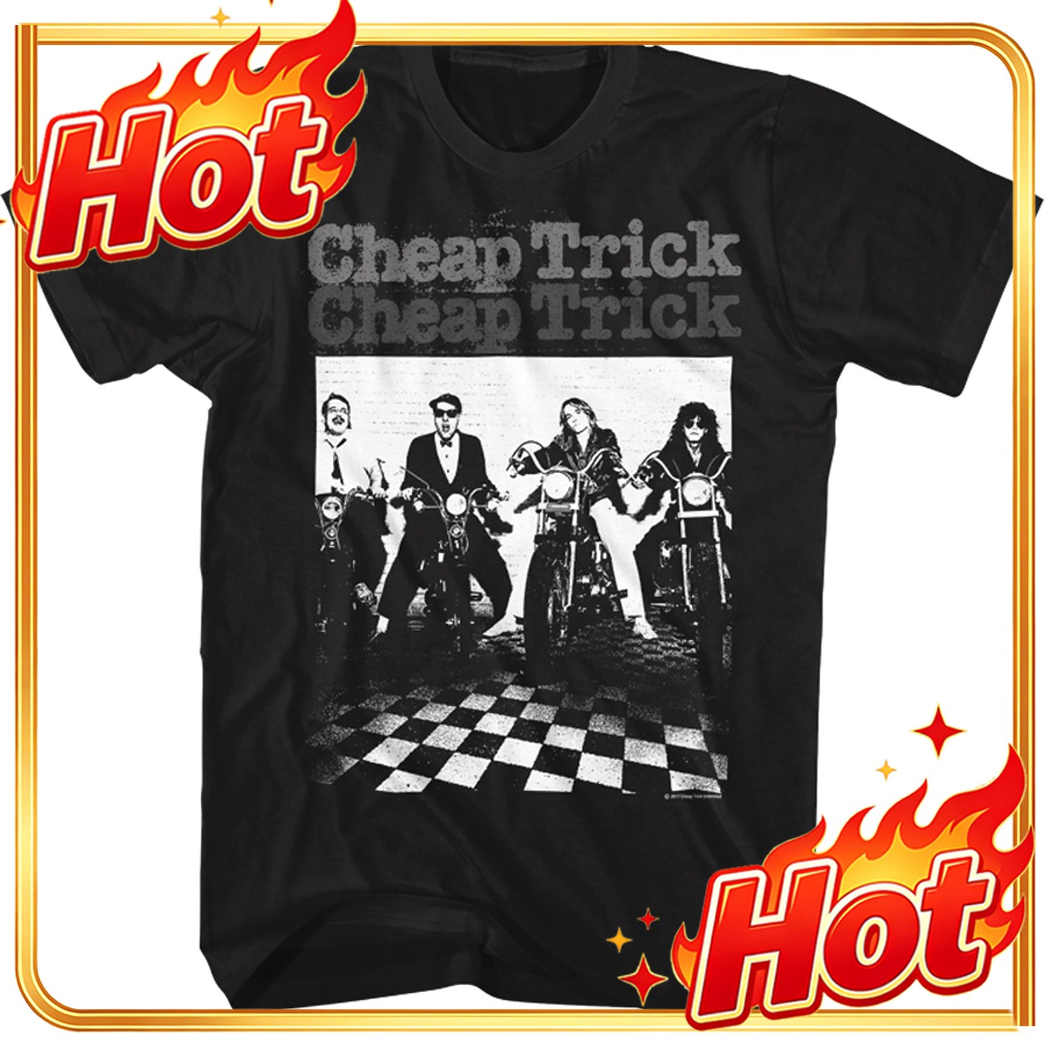Poster Men Fashion - Maßgefertigtes Top-Klassiker-Legend-Rockband Cheap Trick Poster-Print T-Shirt