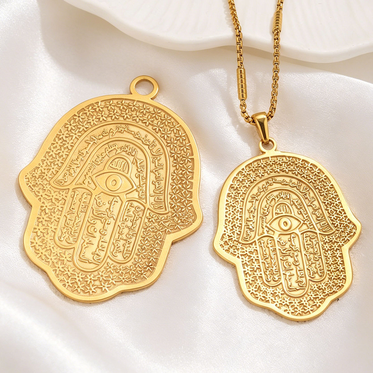 Men'S Fashion Necklaces - 5 Stück 18K PVD Edelstahl Hamsa