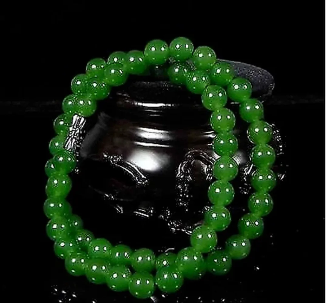 Men'S Fashion Necklaces - Echte natürliche grüne Perlen Halskette chinesischer