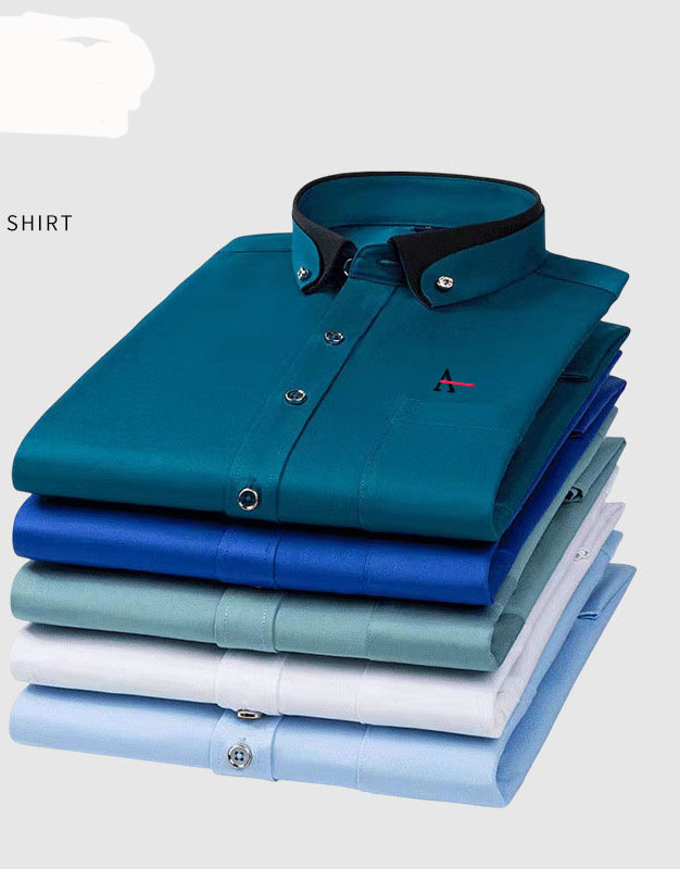 Dress Shirt Non-Iron - 2026 Herren Camisa Elastisches Bügelfreies Langarm-Businesshemd