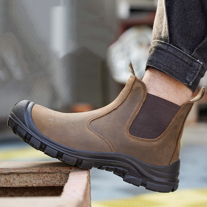 Chelsea Boots Men - Große Herrenmode mit Stahlkappe, Arbeitsstiefel, Sicherheitsschuhe