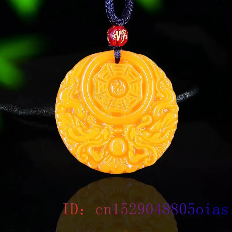 Men'S Fashion Necklaces - Gelb Jade Drachen Anhänger Geschenke Männer