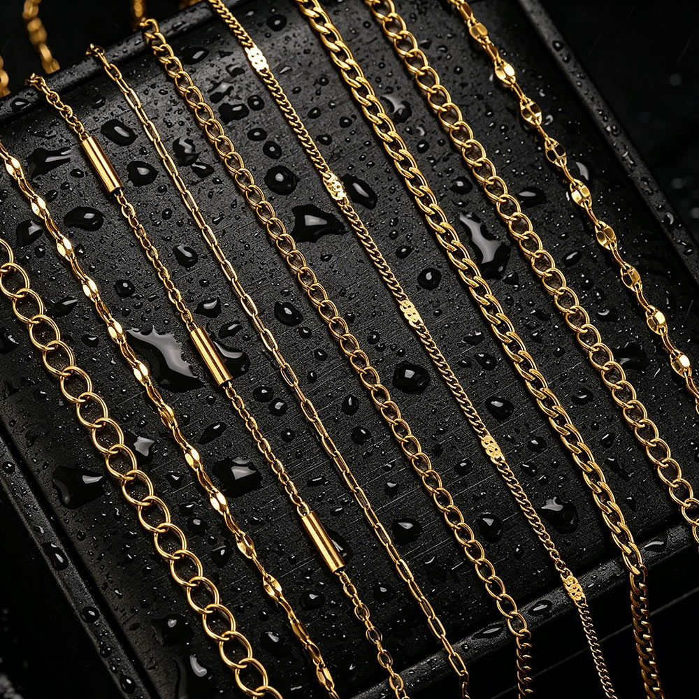 Men'S Fashion Necklaces - 2 Meter Edelstahl-Lippenketten, lange Kreuzketten für