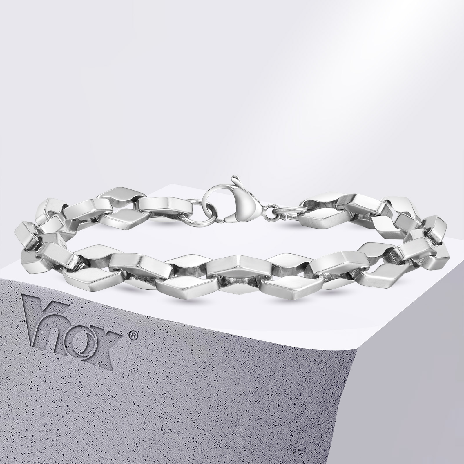Mens Fashion In 1980S - Vnox einfache Raute Glieder kette Armbänder