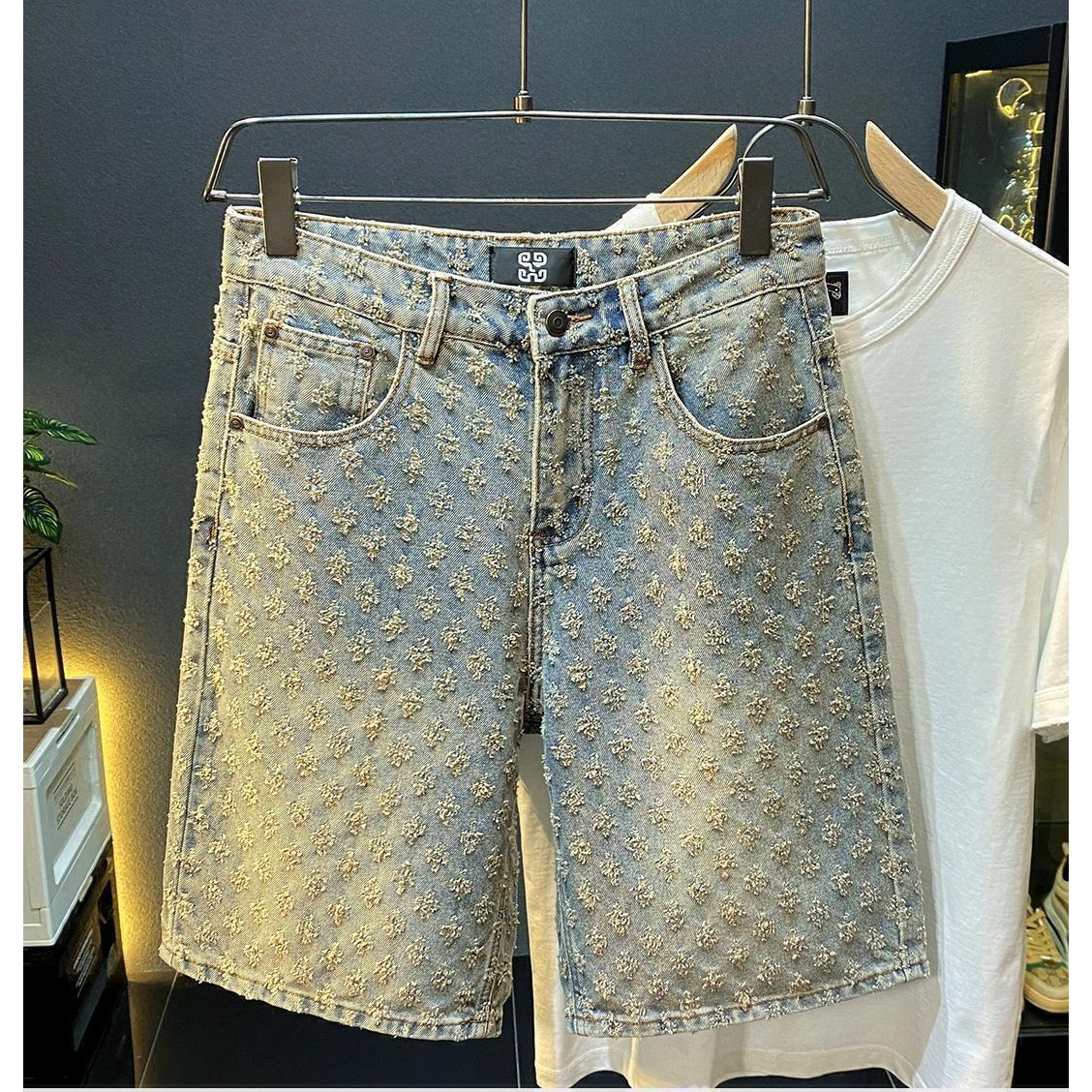Men'S Fashion Linen Pants - Sommer High-Street Denim-Shorts für Herren, Lässige