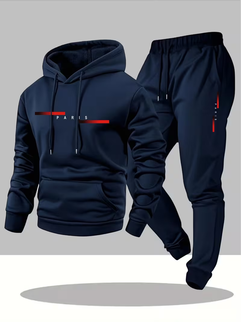 Men'S Fashion Usa - Herren Bestseller Trendiges Buchstaben-Print-Set Zweiteiliges Hoodie