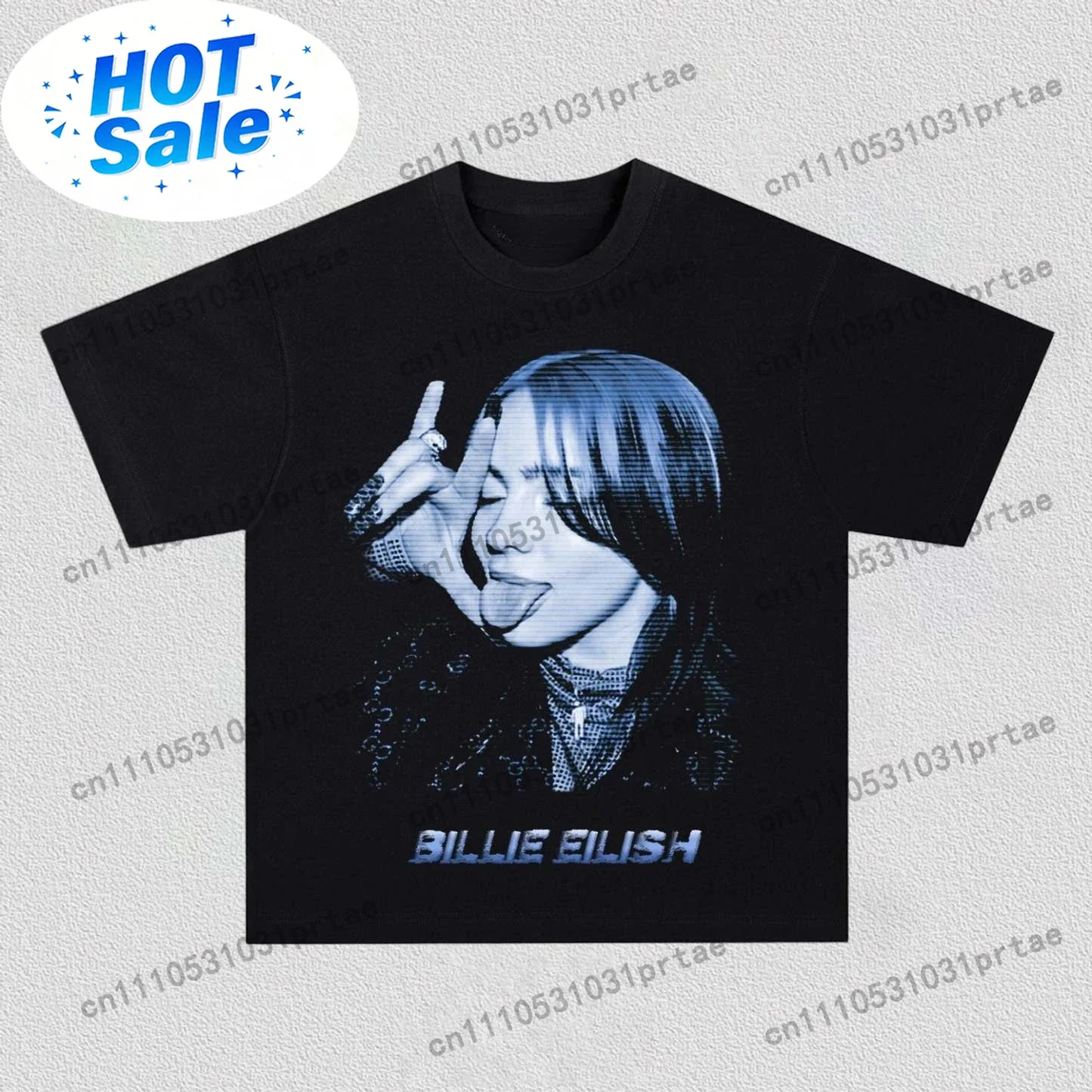 Poster Men Fashion - Billie Eilish Poster Grafik-Print T-Shirt für