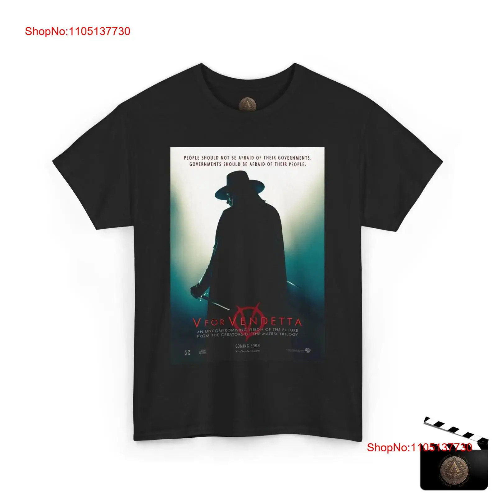 Poster Men Fashion - V For Vendetta Retro-Filmplakat-T-Shirt, Vintage-Waschung, Streetwear-Mode,