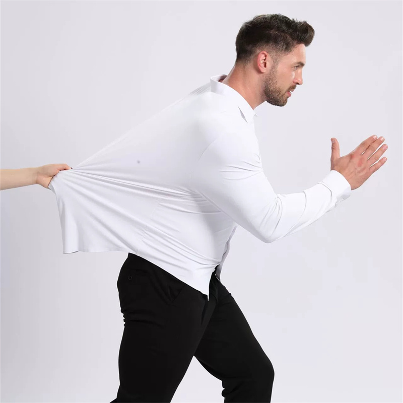 Dress Shirt Non-Iron - US/EU-Größe 3XL 105KG Hochwertiges Luxus-Herrenhemd mit