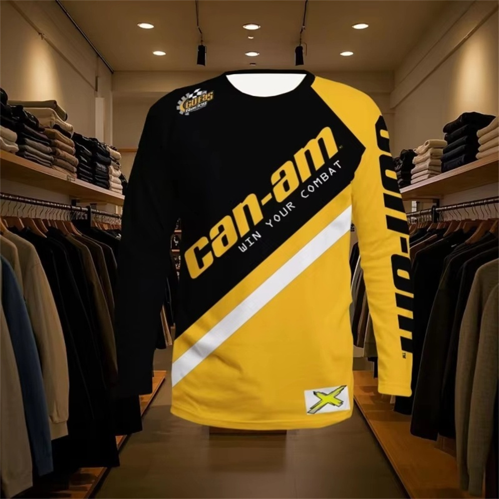 Men'S Fashion Usa - Motorrad-Renn-Langarm-T-Shirt mit Rundhalsausschnitt für Männer und