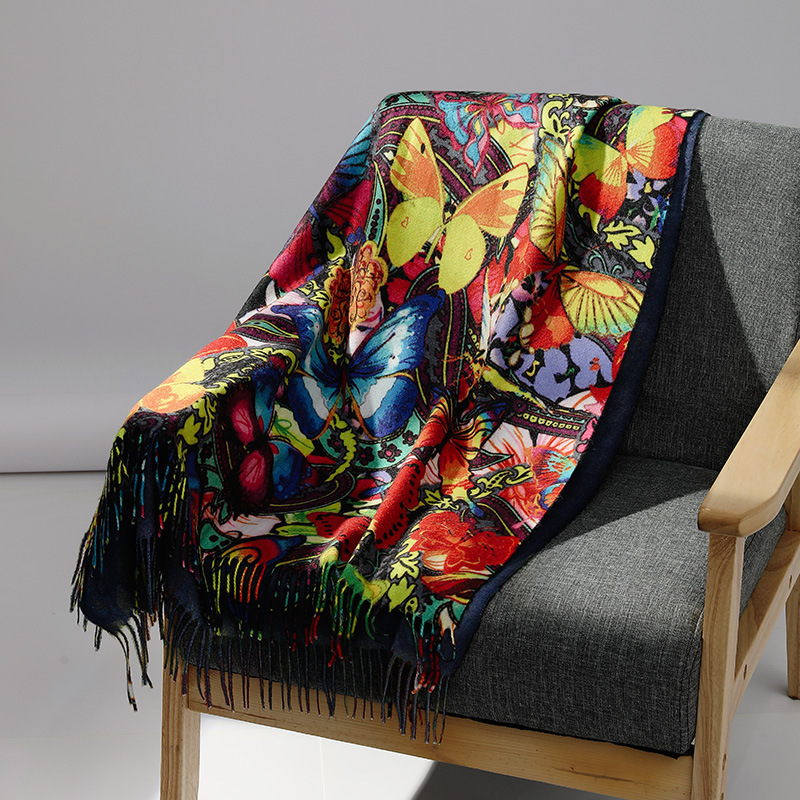 Men Scarf Wool - Luxus Marke Ölgemälde Kaschmir Schal für