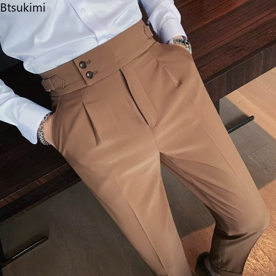 Men'S Fashion Linen Pants - Neue 2026 männer Einfarbig Anzug Hosen