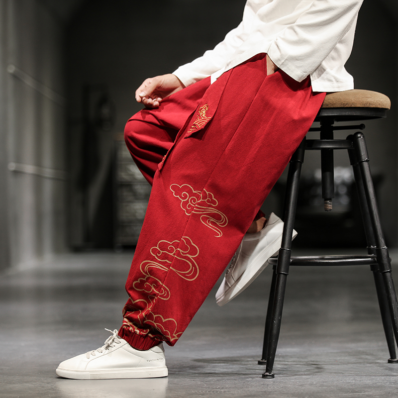 Chinesischen Stil Retro Auspic – Men'S Fashion Linen Pants Bewertung und Preis