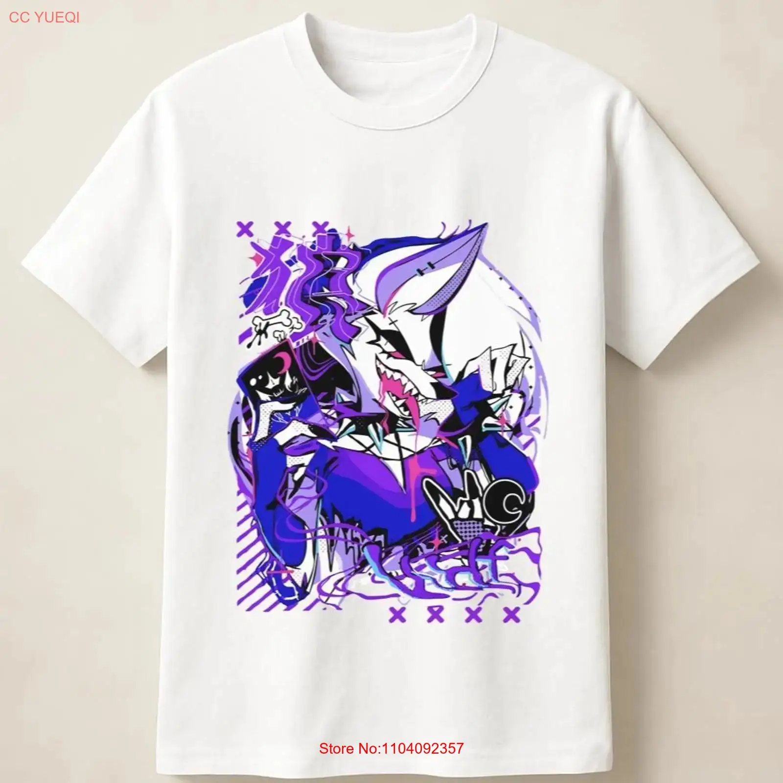 Lila Anime-Wolf im Graffiti-Po – Poster Men Fashion Bewertung und Preis