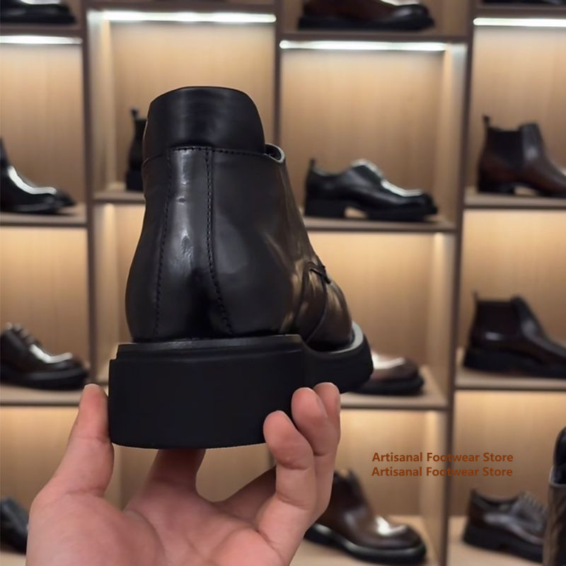 Schwarze Lederstiefel mit dick – Chelsea Boots Men Bewertung und Preis