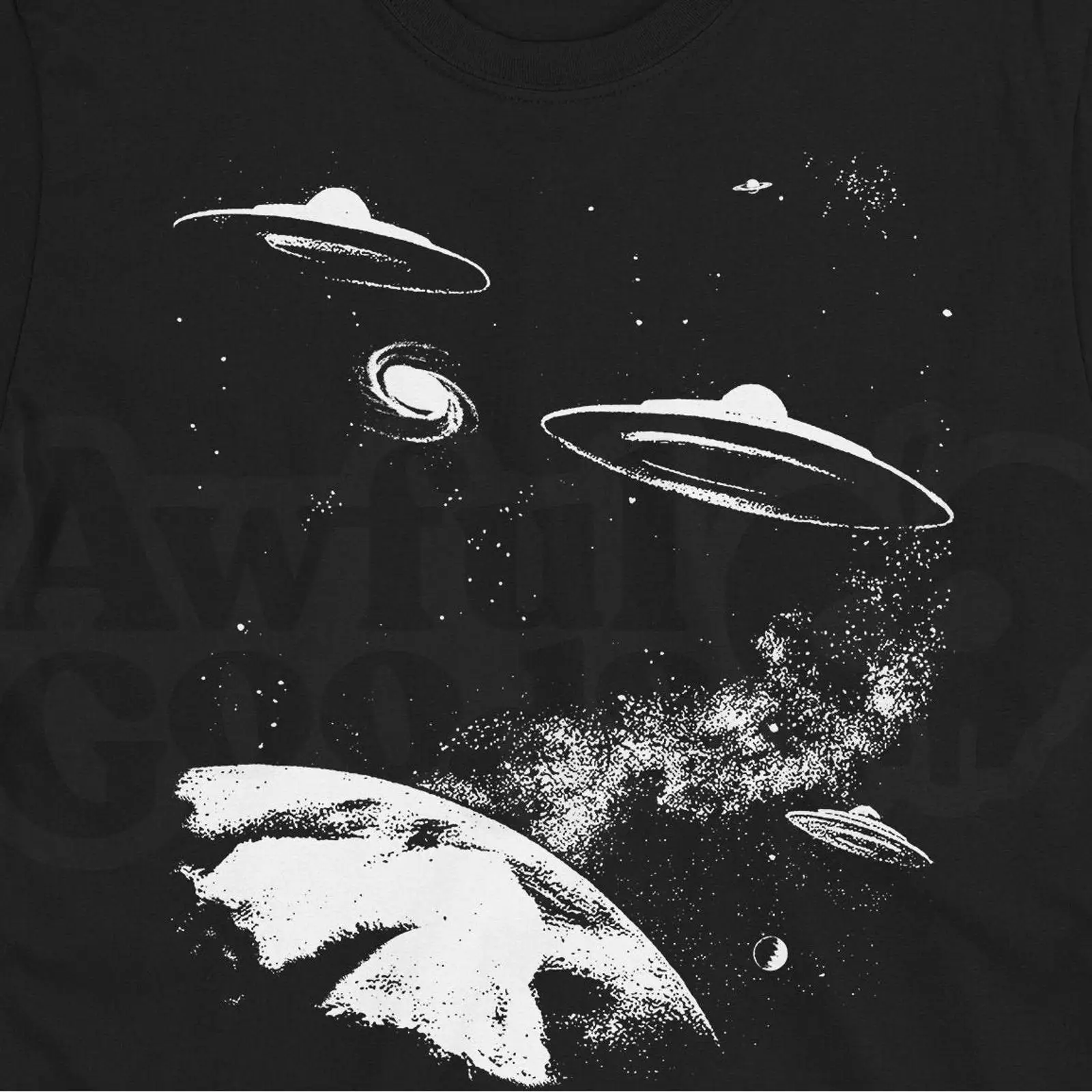 Retro-UFO-T-Shirt im Sci-Fi-Al – 1950S Fashion Men'S Bewertung und Preis