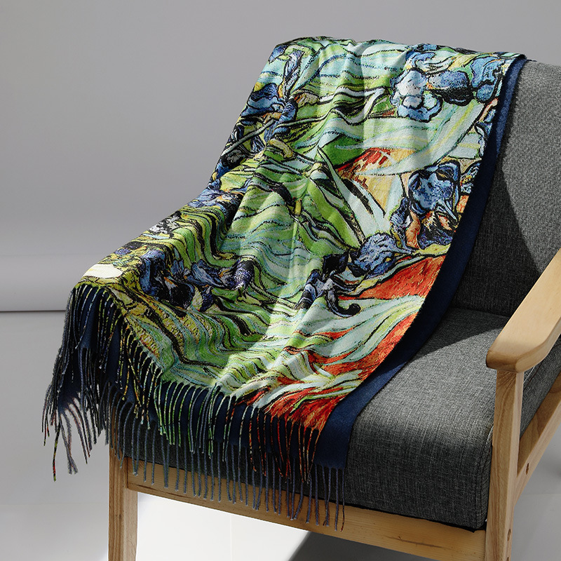 Luxus Marke Ölgemälde Kaschmir – Men Scarf Wool Bewertung und Preis