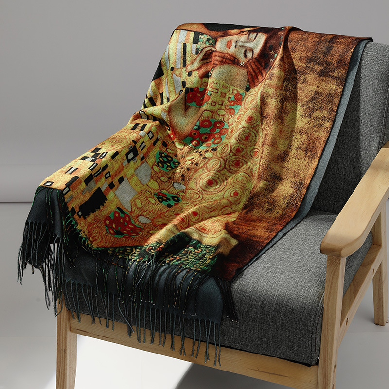 Luxus Marke Ölgemälde Kaschmir – Men Scarf Wool Bewertung und Preis