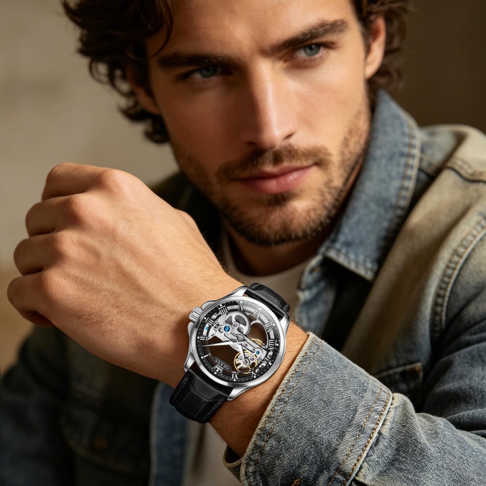 Automatische Skelett-Uhr für H – Mens Fashion Style Images Bewertung und Preis