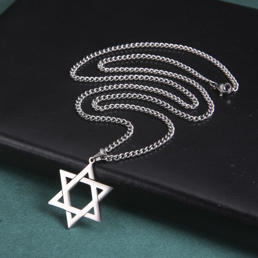 Edelstahl-Davidstern-Anhänger- – Men'S Fashion Necklaces Bewertung und Preis